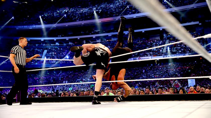 Brock Lesnar Breaks The Undertakers Undefeated Streak At Wrestlemania