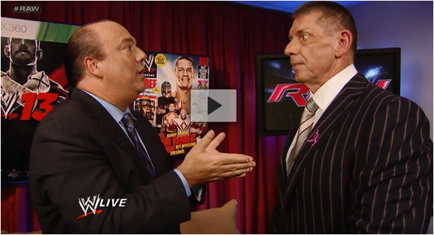 It’s Heyman … And Mcmahon … Backstage … On Camera … With Each Other